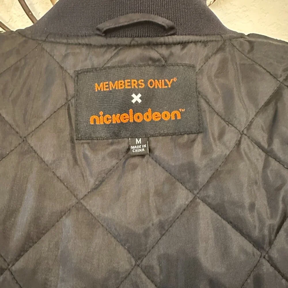 🎉 Nickelodeon x Members Only Bomber Jacket – Size M – Retro 90s Cartoons - Picture 7 of 10